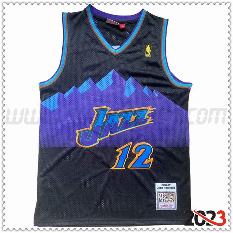 Camisetas Utah Jazz (STOCKTON #12) 2023/24 Negro