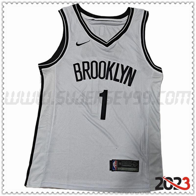 Camisetas Brooklyn Nets (BRIDGES #1) 2023/24 Blanco -02