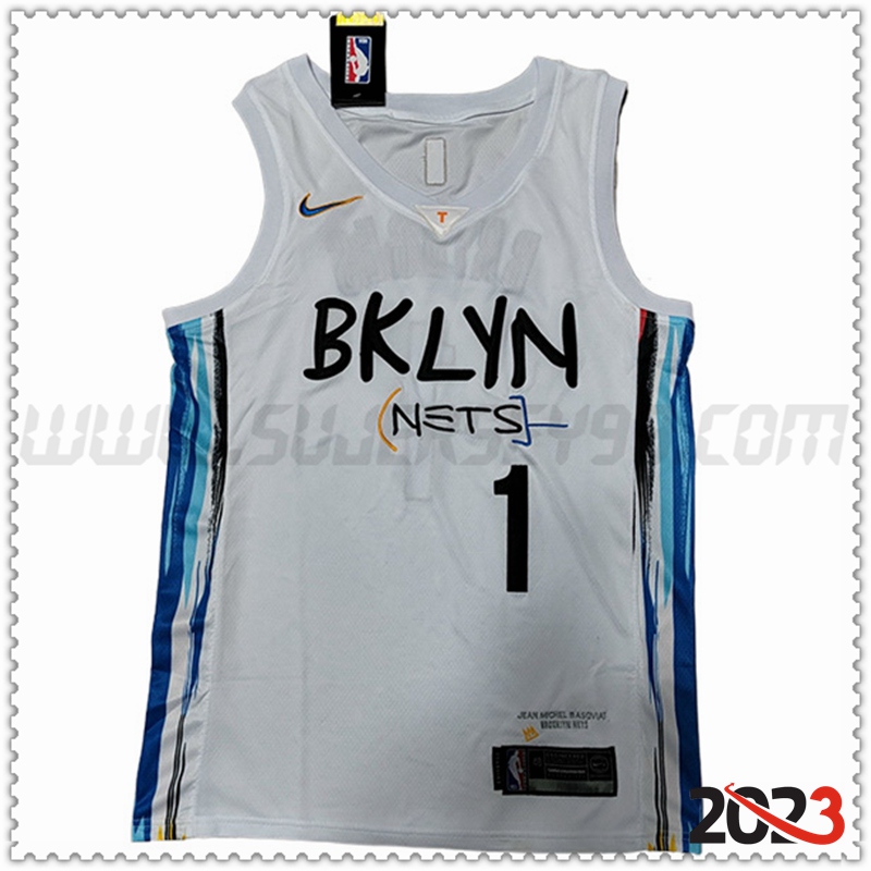 Camisetas Brooklyn Nets (Rosa #1) 2023/24 Blanco