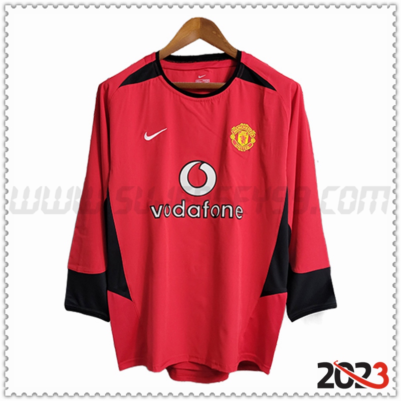 Primera Camiseta Retro Manchester United Manga larga 2002/2004