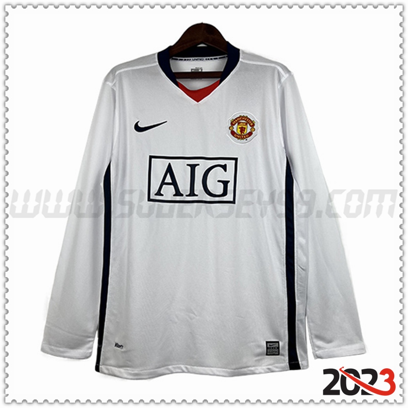 Terza Camiseta Retro Manchester United Manga larga 2007/2008