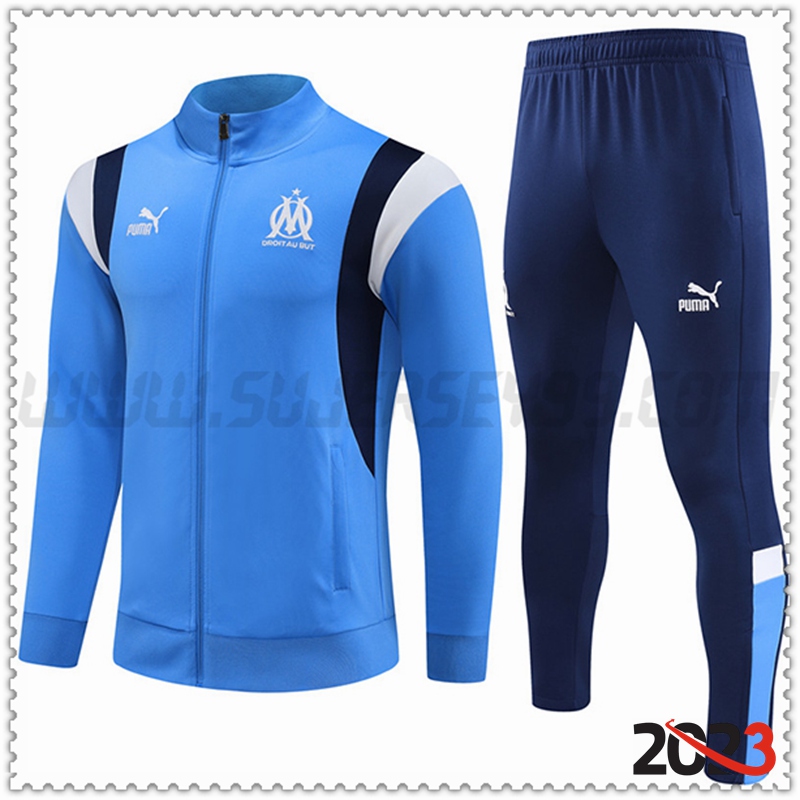 Chaqueta Chandal Futbol Marsella Azul Claro 2023 2024