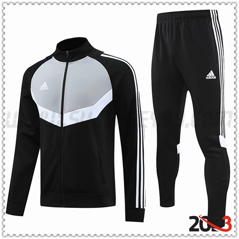 Chaqueta Chandal Futbol Adidas Negro/Gris 2023 2024