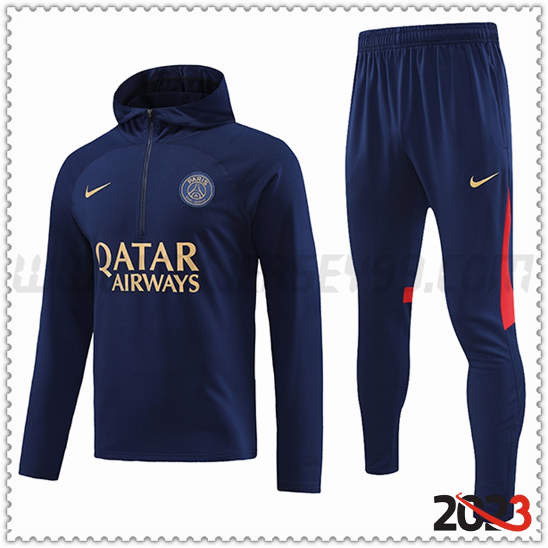 Chaqueta Con Capucha Chandal PSG Azul marino 2023 2024