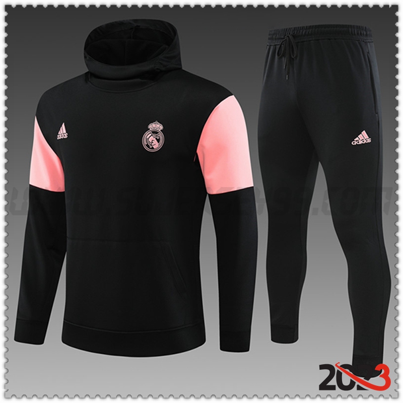 Chaqueta Con Capucha Chandal Real Madrid Ninos Negro 2023 2024