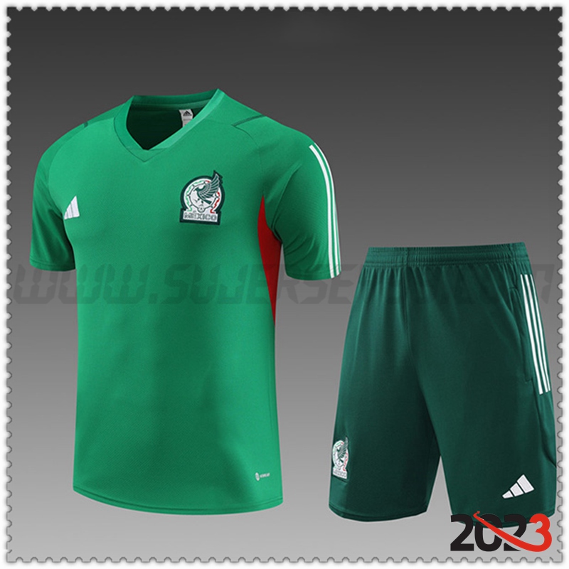 Camiseta Entrenamiento + Cortos México Ninos Verde 2023 2024