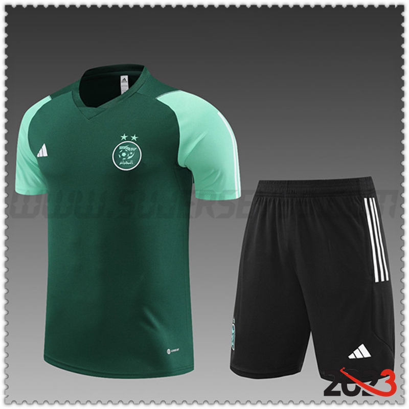 Camiseta Entrenamiento + Cortos Argelia Ninos Verde 2023 2024