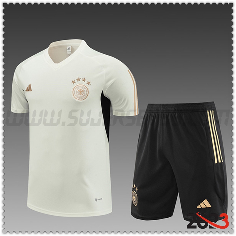 Camiseta Entrenamiento + Cortos Alemania Ninos Blanco 2023 2024