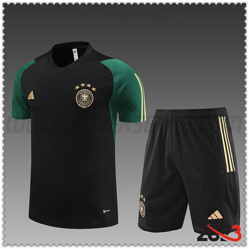 Camiseta Entrenamiento + Cortos Alemania Ninos Negro 2023 2024