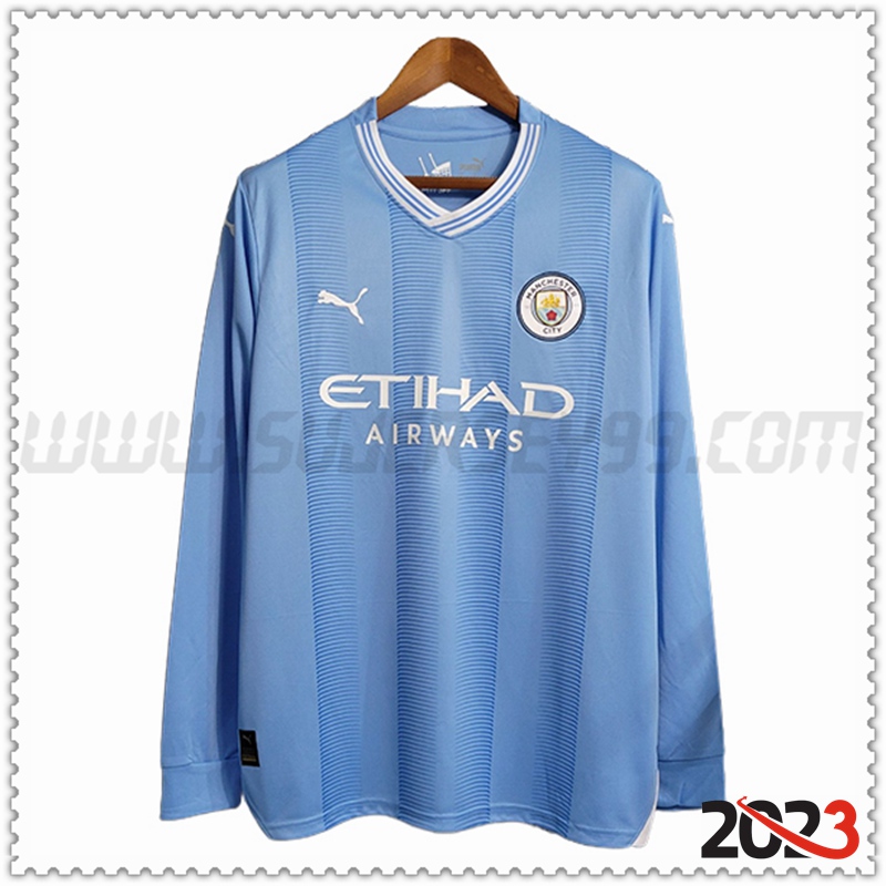 Primera Camiseta Futbol Manchester City Manga larga 2023 2024