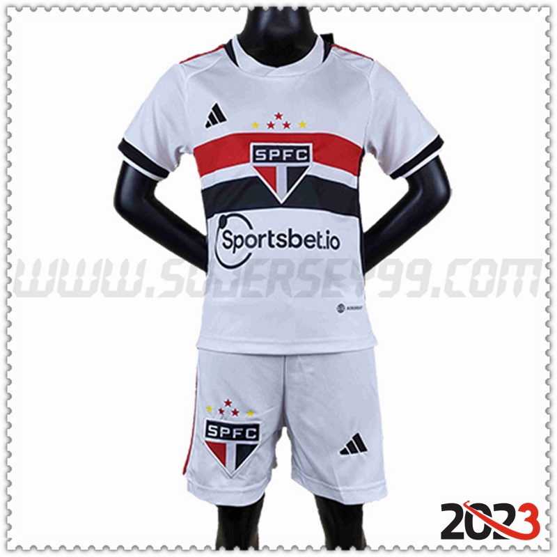 Primera Equipacion del Sao Paulo FC Ninos 2023 2024