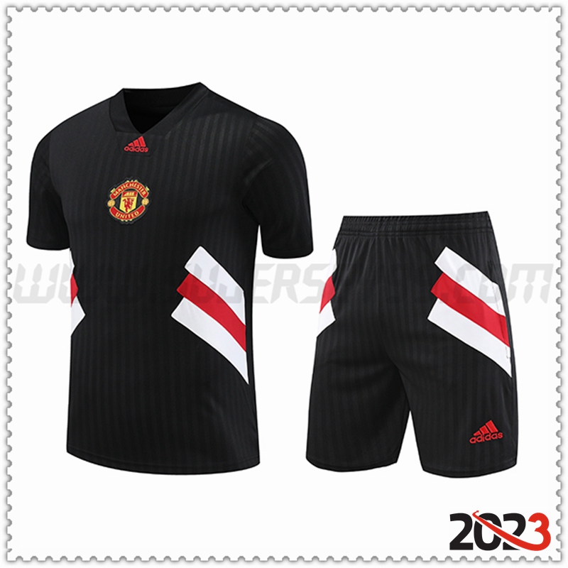 Camiseta Entrenamiento + Cortos Manchester United Negro 2023 2024 -02