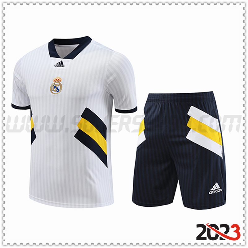 Camiseta Entrenamiento + Cortos Real Madrid Blanco 2023 2024 -04