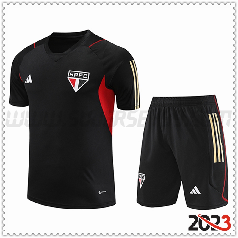 Camiseta Entrenamiento + Cortos Sao Paulo FC Negro 2023 2024 -02