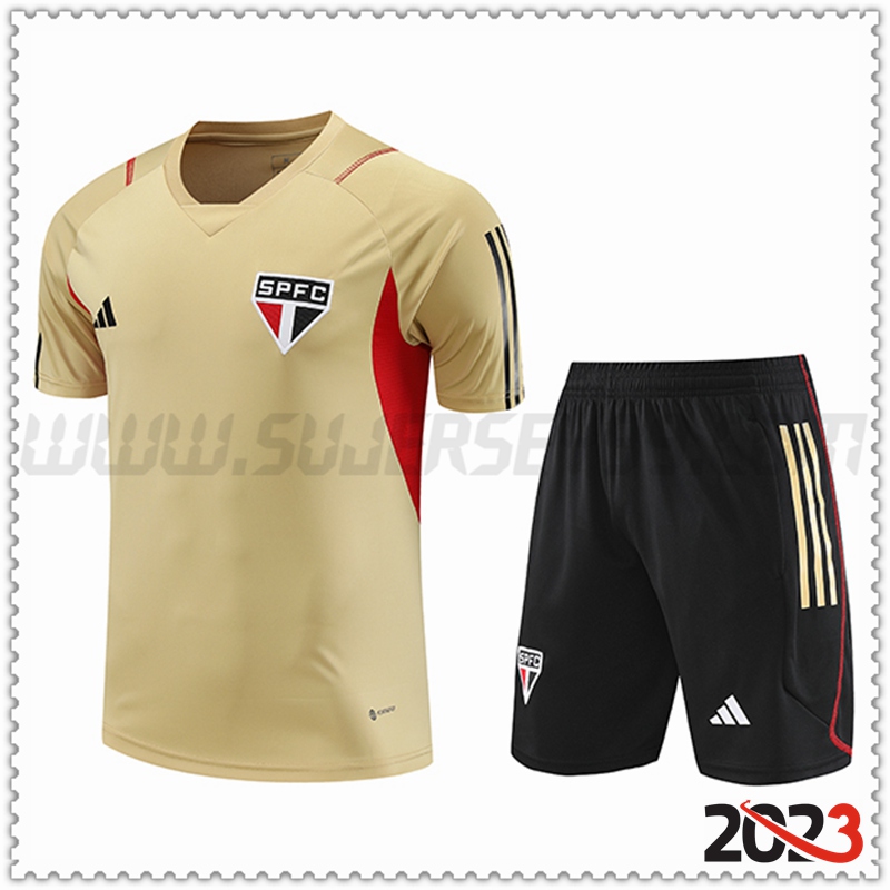Camiseta Entrenamiento + Cortos Sao Paulo FC Marrón 2023 2024