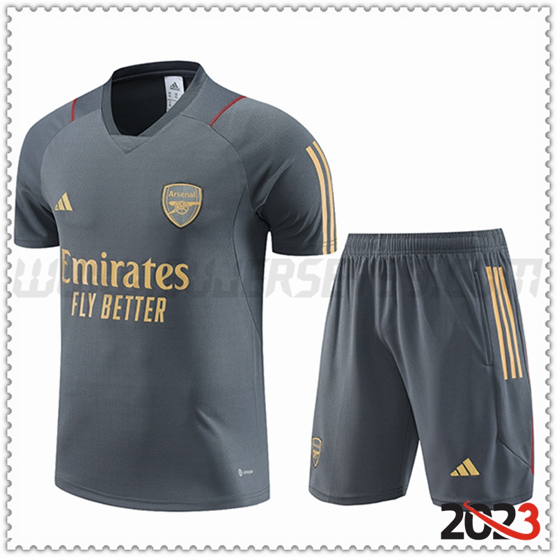 Camiseta Entrenamiento + Cortos Arsenal Gris 2023 2024