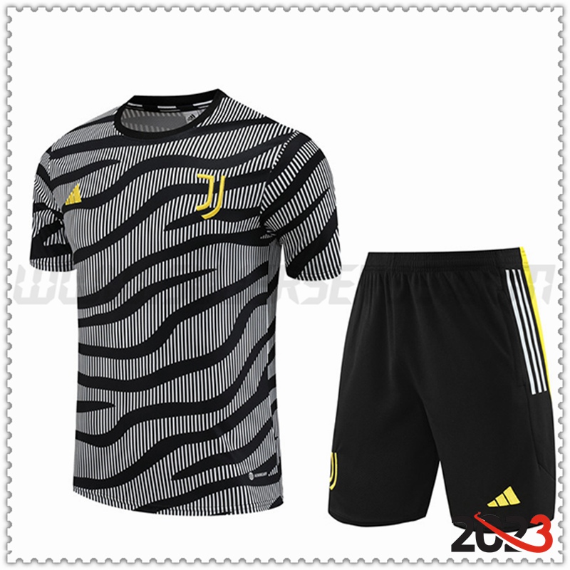 Camiseta Entrenamiento + Cortos Juventus Negro/Blanco 2023 2024