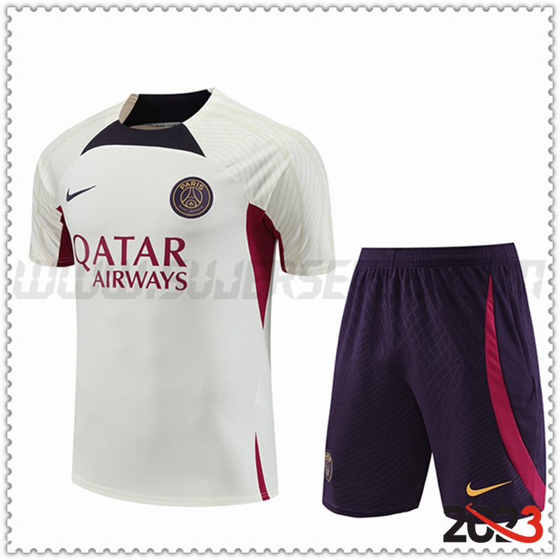 Camiseta Entrenamiento + Cortos PSG Blanco 2023 2024 -02