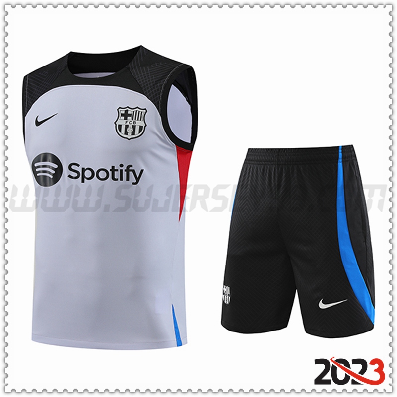 Camiseta Entrenamiento sin mangas + Cortos FC Barcelona Gris 2023 2024