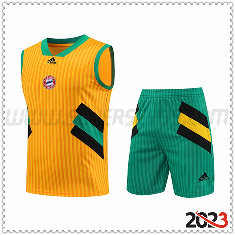 Camiseta Entrenamiento sin mangas + Cortos Bayern Munich Amarillo 2023 2024