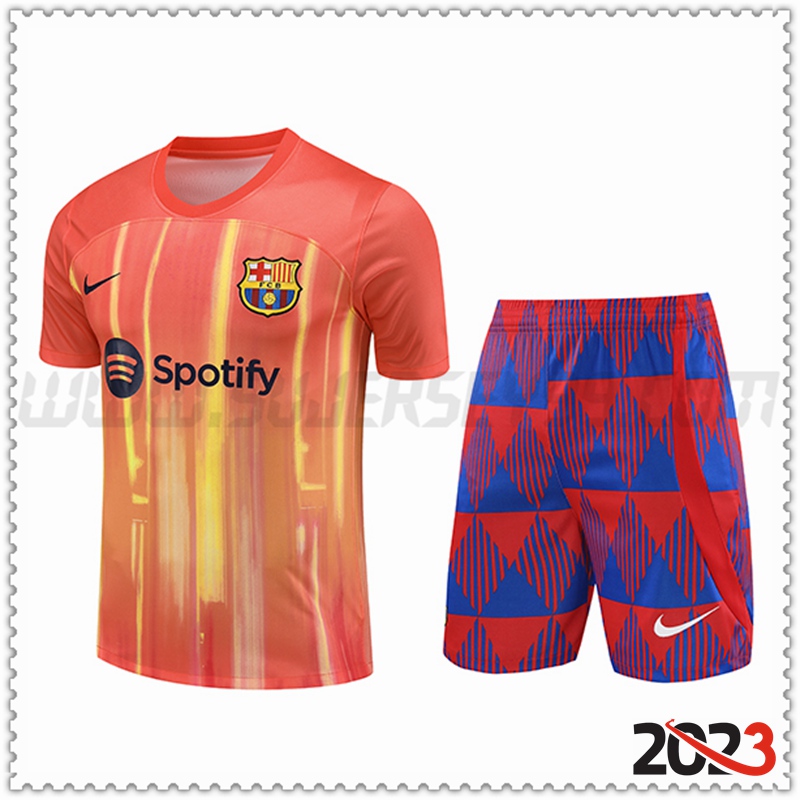 Camiseta Entrenamiento + Cortos FC Barcelona Naranja 2023 2024