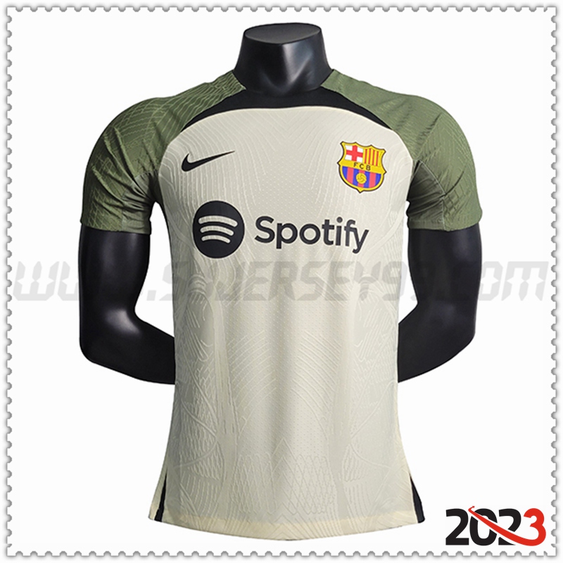 Camiseta Entrenamiento FC Barcelona Blanco/Verde 2023 2024