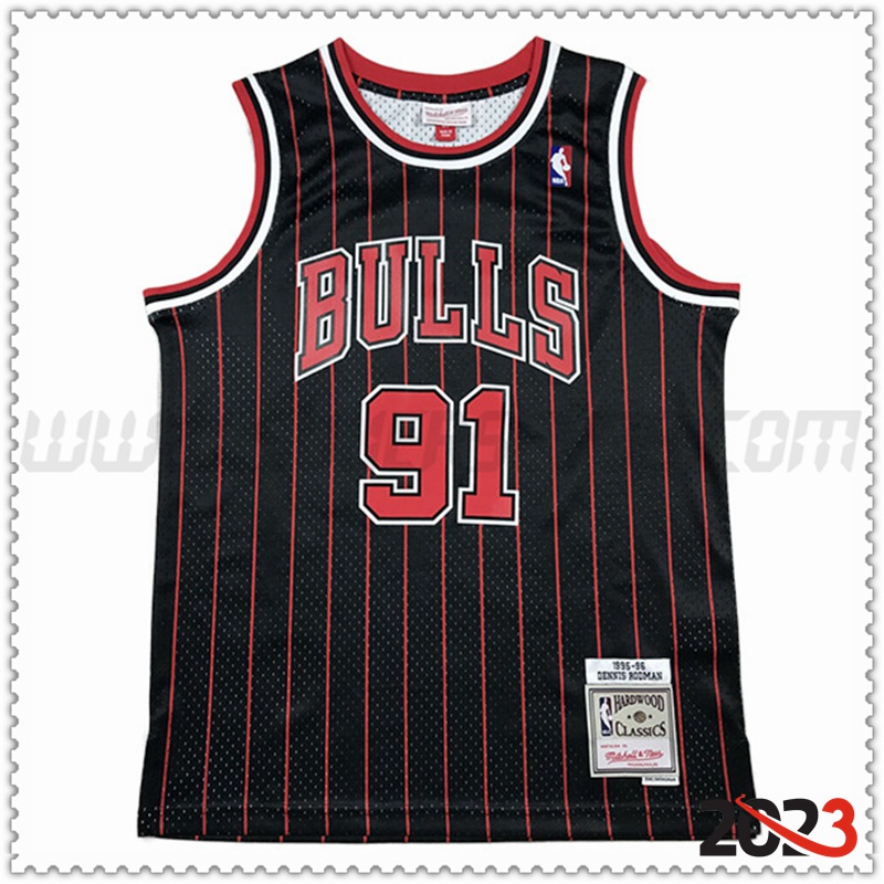 Camisetas Chicago Bulls (RODMAN #91) 2023/24 Negro/Rojo