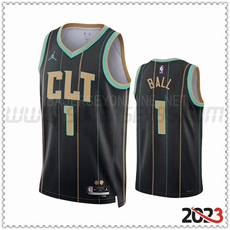 Camisetas Charlotte Hornets (BALL #1) 2023/24 Negro