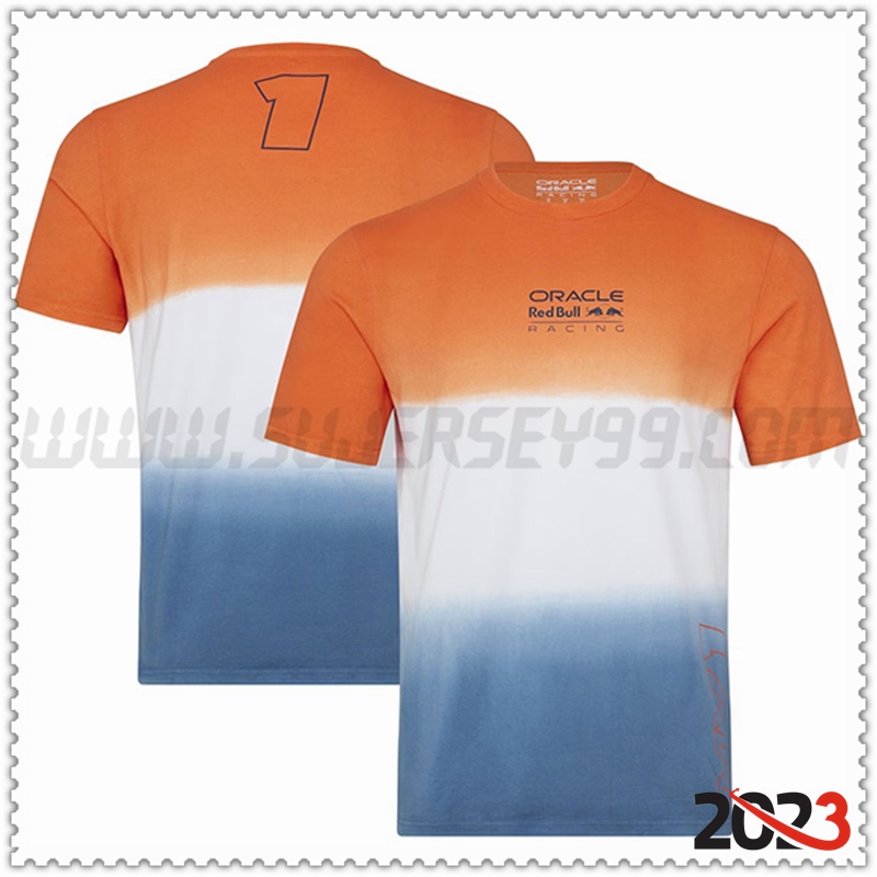 Camiseta de manga corta F1 RedBull Racing Team Naranja/Blanco/Azul 2023