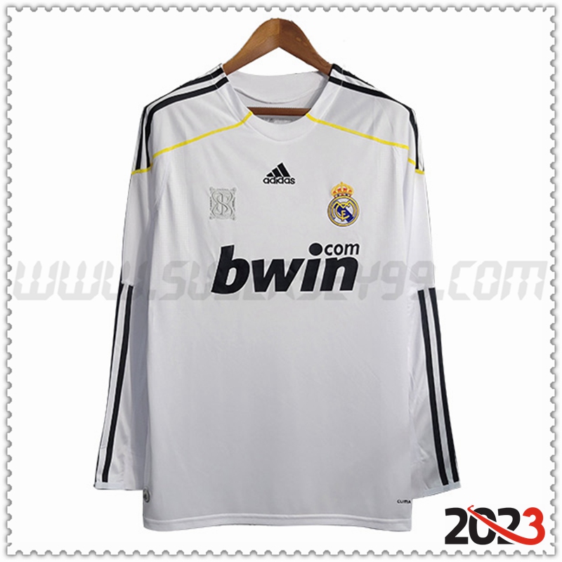 Primera Camiseta Retro Real Madrid Manga larga 2009/2010