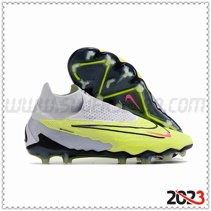 Nike Botas De Fútbol Phantom GX Elite DF Link FG Verde/Gris