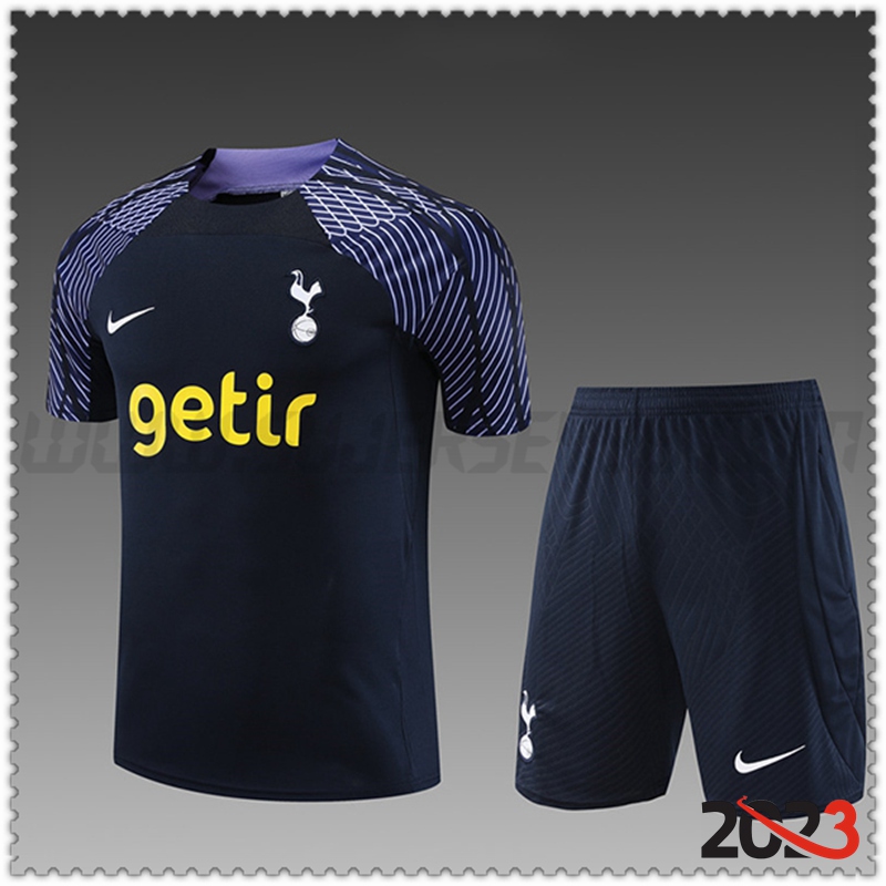 Camiseta Entrenamiento + Cortos Tottenham Hotspurs Ninos Azul marino 2023 2024