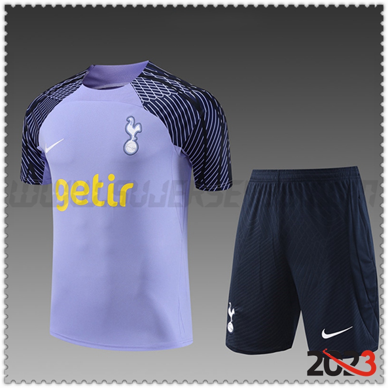 Camiseta Entrenamiento + Cortos Tottenham Hotspurs Ninos Violeta 2023 2024