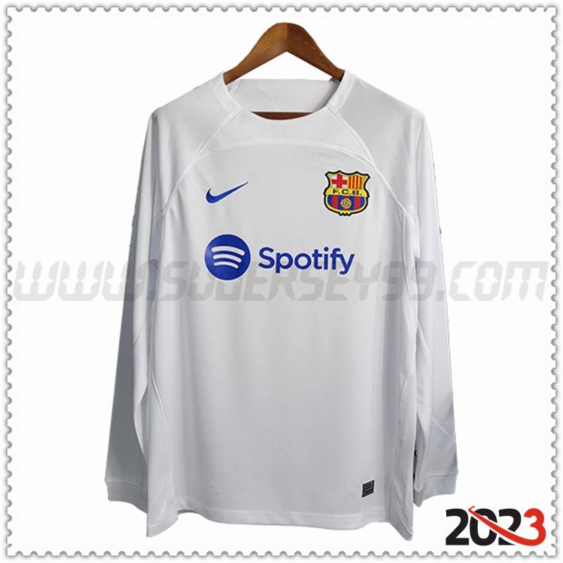 Segunda Camiseta Futbol FC Barcelona Manga larga 2023 2024