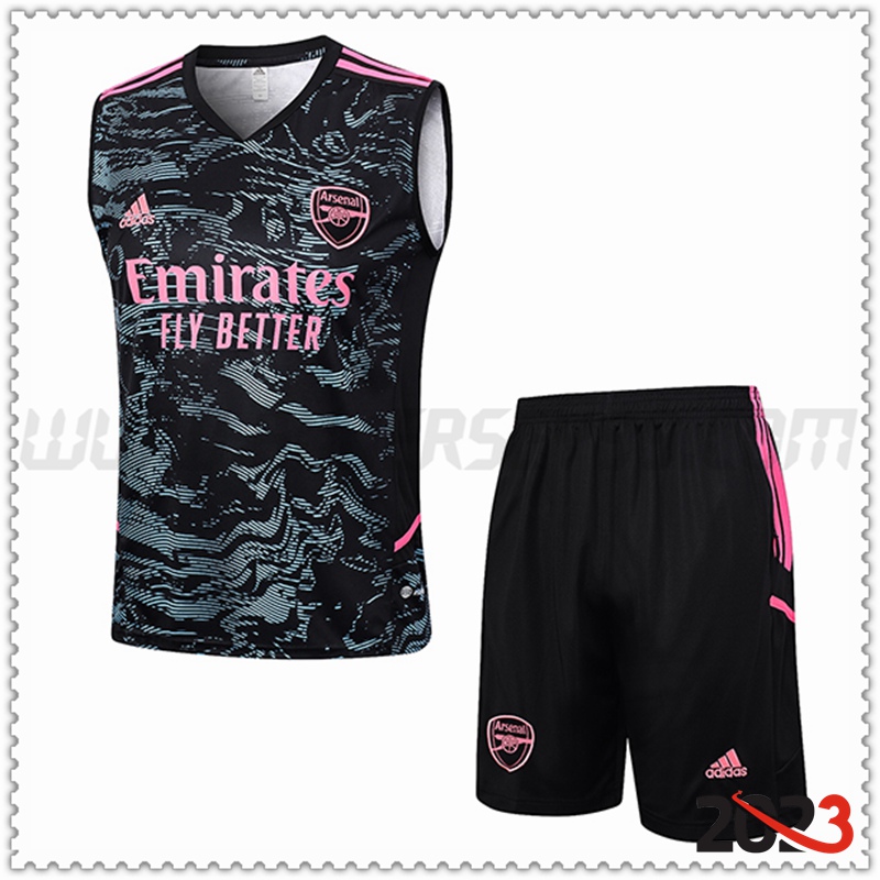 Camiseta Entrenamiento sin mangas + Cortos Arsenal Negro 2023 2024 -02