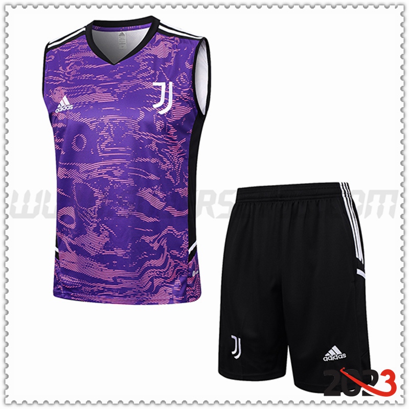 Camiseta Entrenamiento sin mangas + Cortos Juventus Violeta 2023 2024 -02