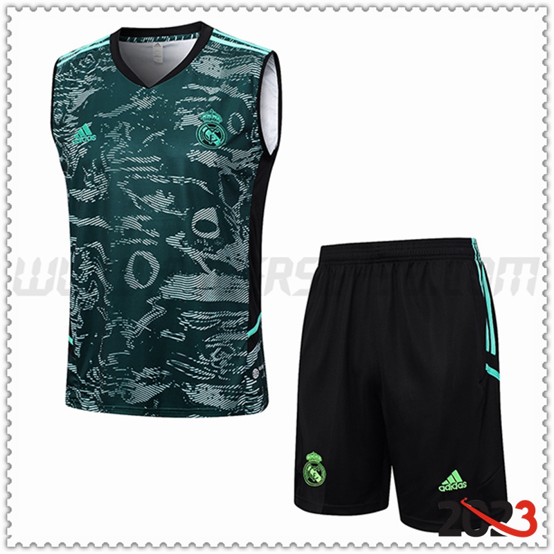 Camiseta Entrenamiento sin mangas + Cortos Real Madrid Verde 2023 2024 -02