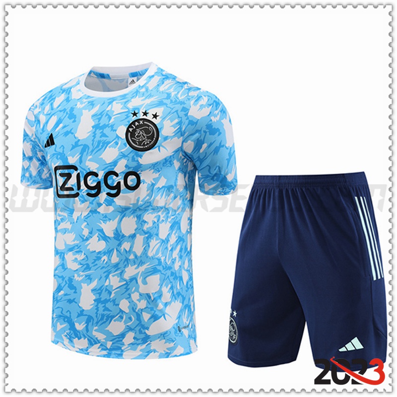 Camiseta Entrenamiento + Cortos Ajax Azul Claro 2023 2024