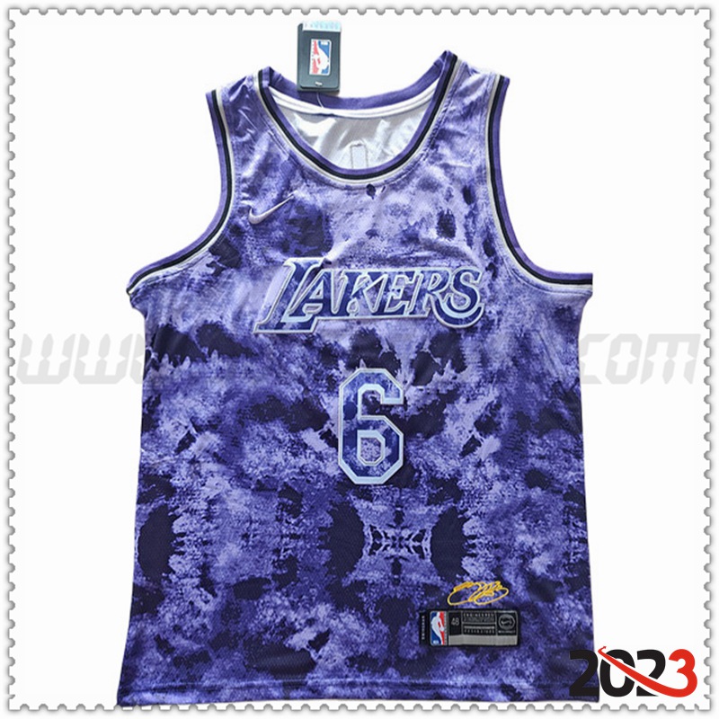 Camisetas Los Angeles Lakers (JAMES #6) 2023/24 Violeta