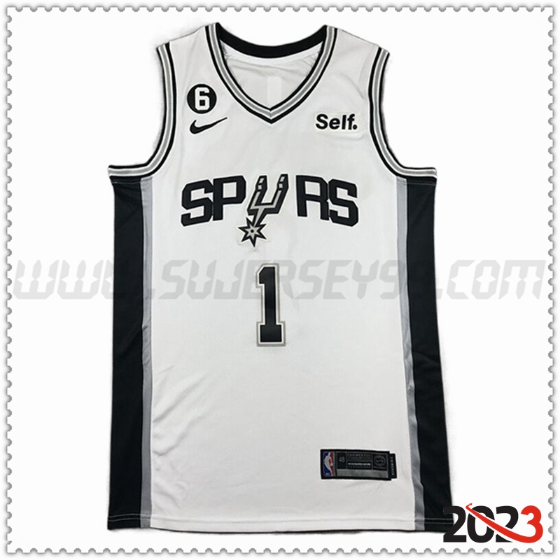 Camisetas San Antonio Spurs (WEMBANYAMA #1) 2023/24 Blanco