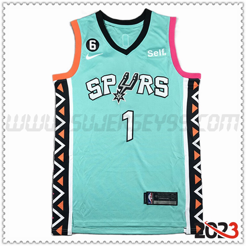 Camisetas San Antonio Spurs (WEMBANYAMA #1) 2023/24 Verde