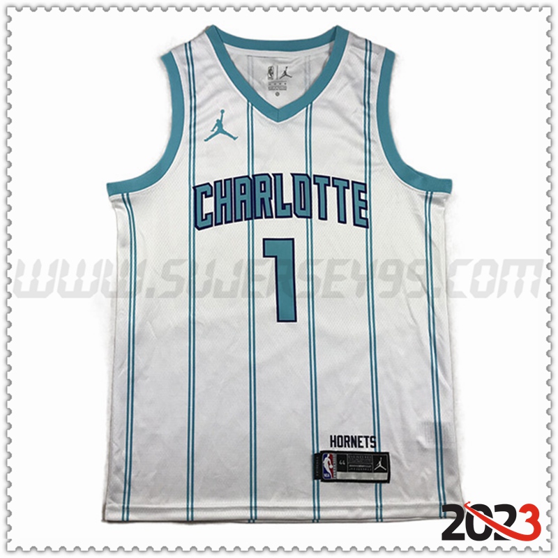 Camisetas Charlotte Hornets (BALL #1) 2023/24 Blanco