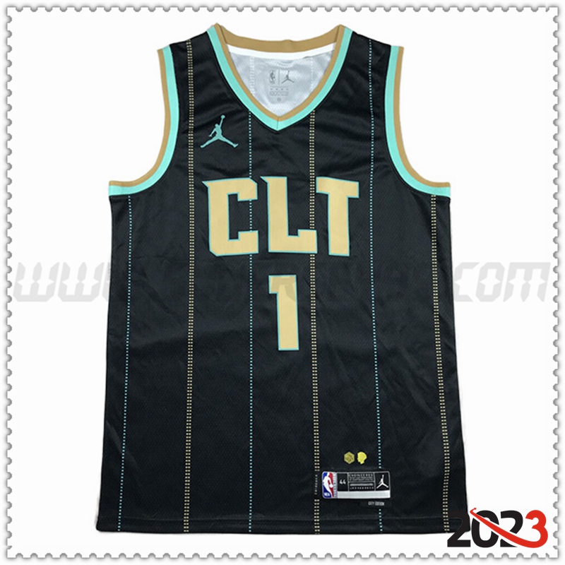 Camisetas Charlotte Hornets (BALL #1) 2023/24 Negro -02