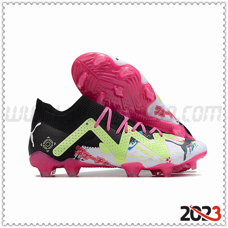 PUMA Botas De Fútbol Future Ultimate FG Negro/Blanco/Rosa