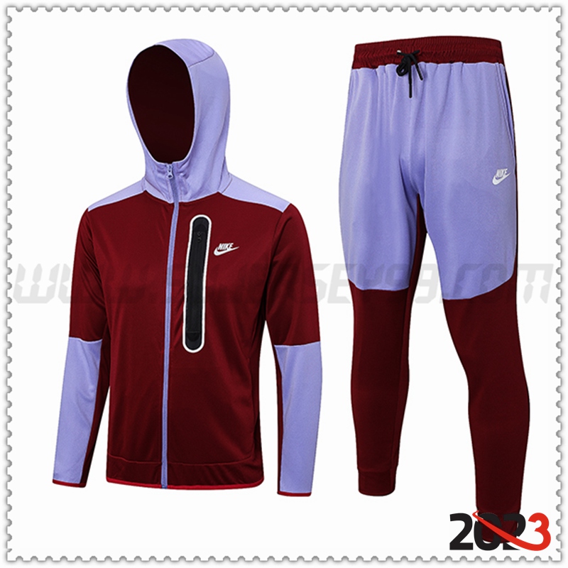 Rompevientos Con Capucha Chandal Futbol Nike Rojo/Violeta 2023 2024