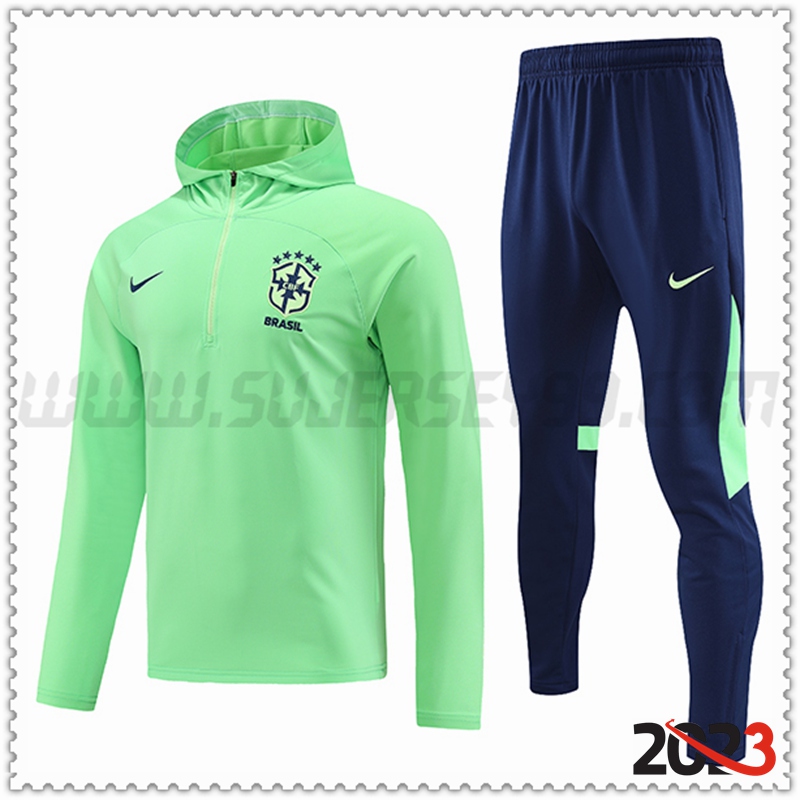 Chaqueta Con Capucha Chandal Brasil Verde 2023 2024