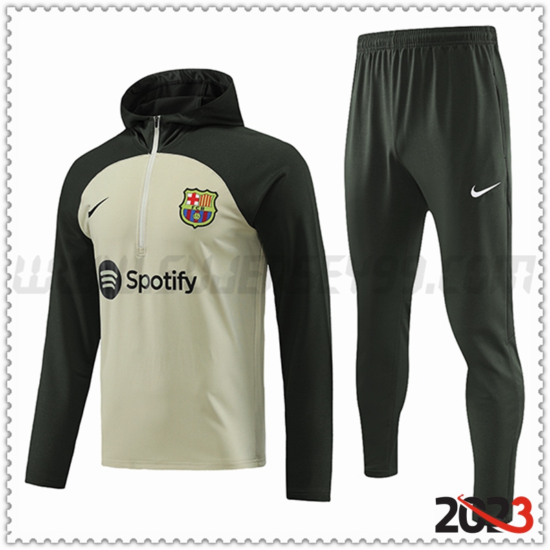 Chaqueta Con Capucha Chandal FC Barcelona Marrón/Verde 2023 2024