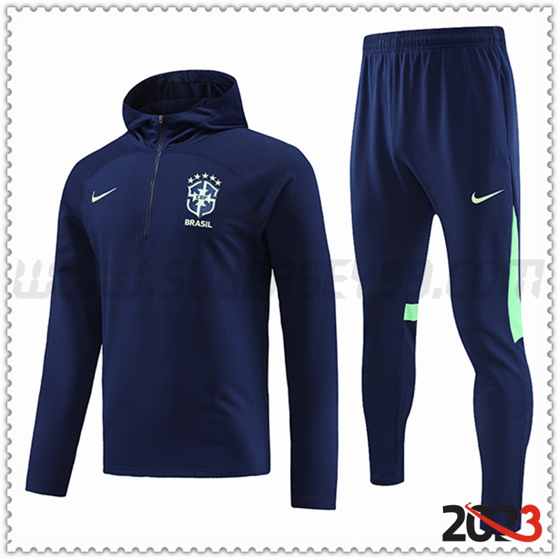 Chaqueta Con Capucha Chandal Brasil Azul marino 2023 2024