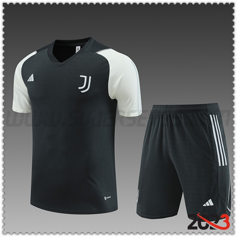 Camiseta Entrenamiento + Cortos Juventus Ninos Gris Oscuro 2023 2024