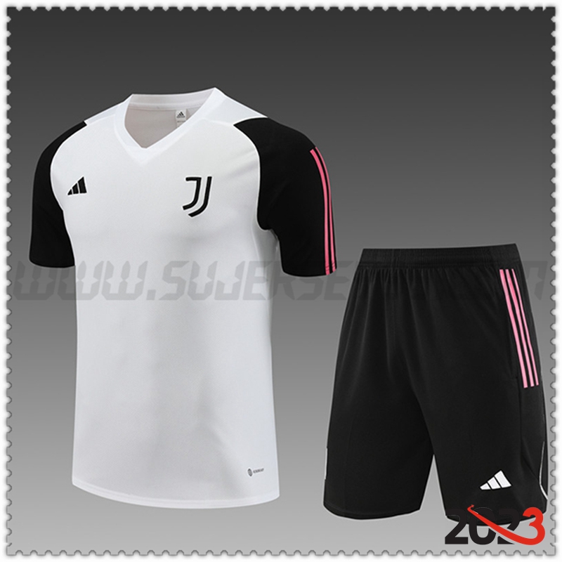 Camiseta Entrenamiento + Cortos Juventus Ninos Blanco 2023 2024